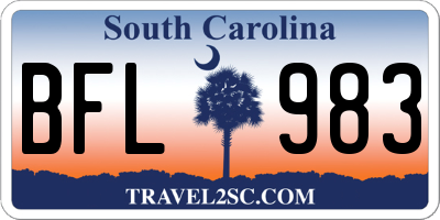 SC license plate BFL983