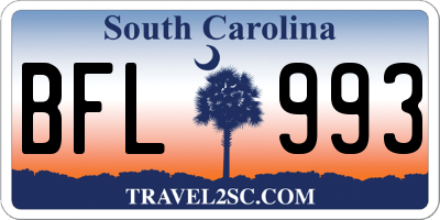 SC license plate BFL993