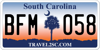 SC license plate BFM058