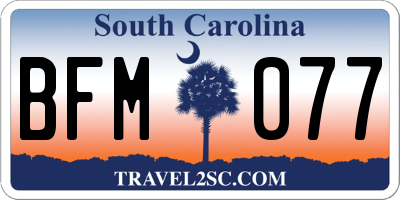 SC license plate BFM077