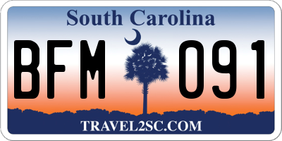 SC license plate BFM091