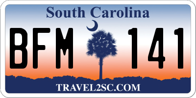 SC license plate BFM141