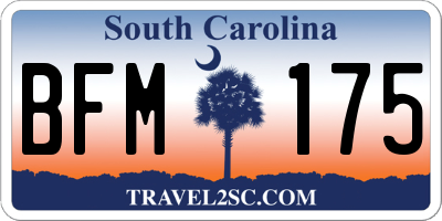 SC license plate BFM175