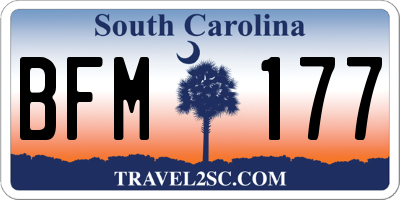 SC license plate BFM177