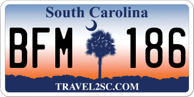 SC license plate BFM186