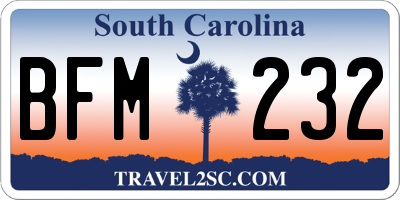 SC license plate BFM232
