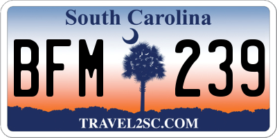 SC license plate BFM239