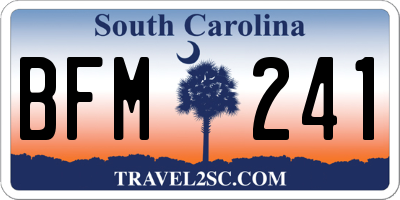SC license plate BFM241