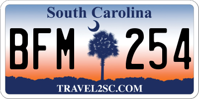 SC license plate BFM254