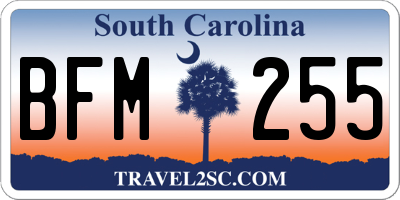 SC license plate BFM255