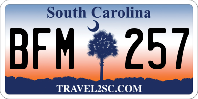 SC license plate BFM257