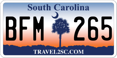 SC license plate BFM265