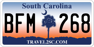 SC license plate BFM268