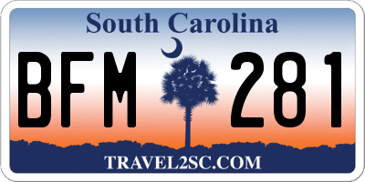 SC license plate BFM281