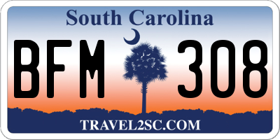SC license plate BFM308