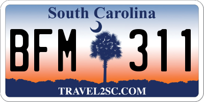 SC license plate BFM311