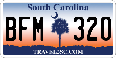 SC license plate BFM320