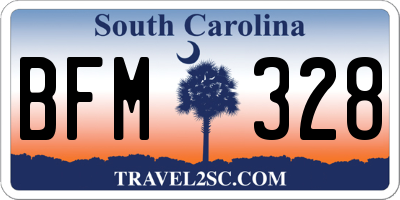 SC license plate BFM328