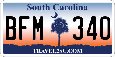 SC license plate BFM340
