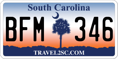 SC license plate BFM346