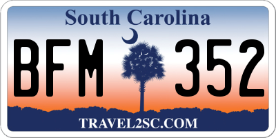 SC license plate BFM352