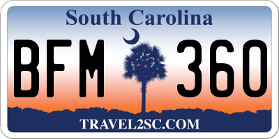 SC license plate BFM360