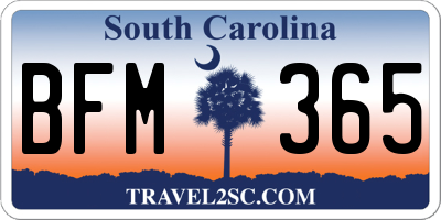 SC license plate BFM365