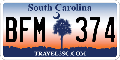 SC license plate BFM374
