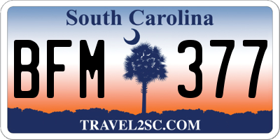 SC license plate BFM377