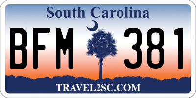 SC license plate BFM381