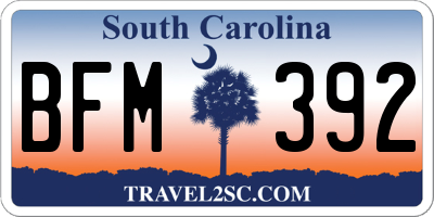 SC license plate BFM392