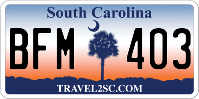 SC license plate BFM403