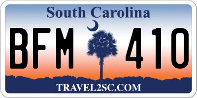 SC license plate BFM410
