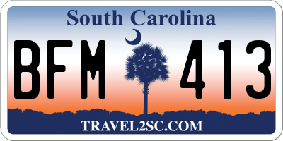 SC license plate BFM413