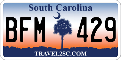 SC license plate BFM429