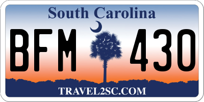 SC license plate BFM430