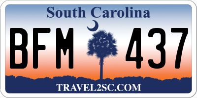 SC license plate BFM437