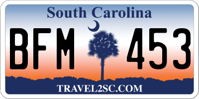 SC license plate BFM453