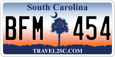 SC license plate BFM454