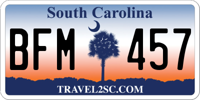 SC license plate BFM457