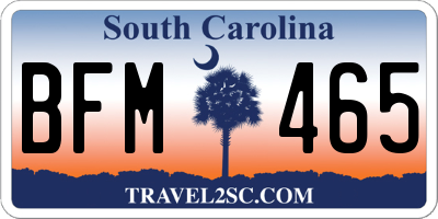 SC license plate BFM465