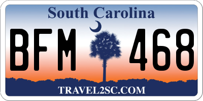 SC license plate BFM468