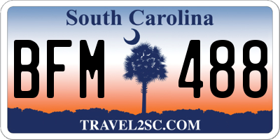 SC license plate BFM488