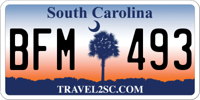 SC license plate BFM493