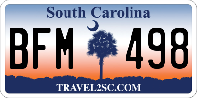 SC license plate BFM498