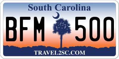 SC license plate BFM500