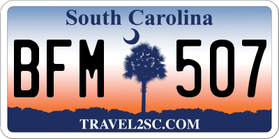 SC license plate BFM507