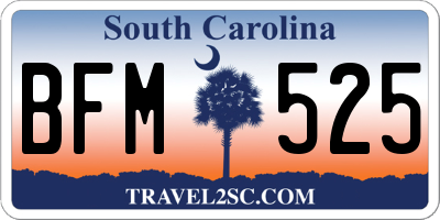 SC license plate BFM525
