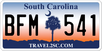 SC license plate BFM541