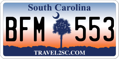 SC license plate BFM553
